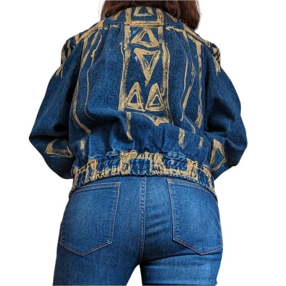 Vintage 80s Hand painted denim jacket - Picture 8 of 12